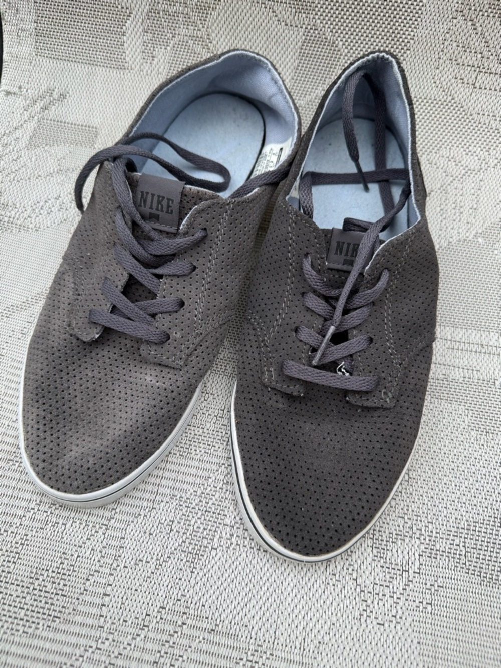 Nike Women’s Perforated Lace-Up Sneakers - Charcoal Gray size 9